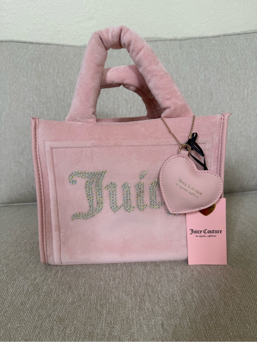 NWT Juicy Couture Diamond Velour Handbag